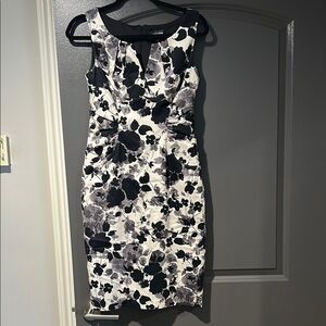 Floral Black and White Dress